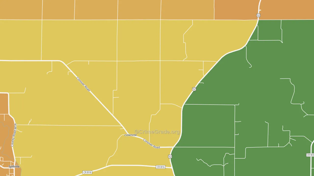 Conover, IA Map of Vandalism Rates