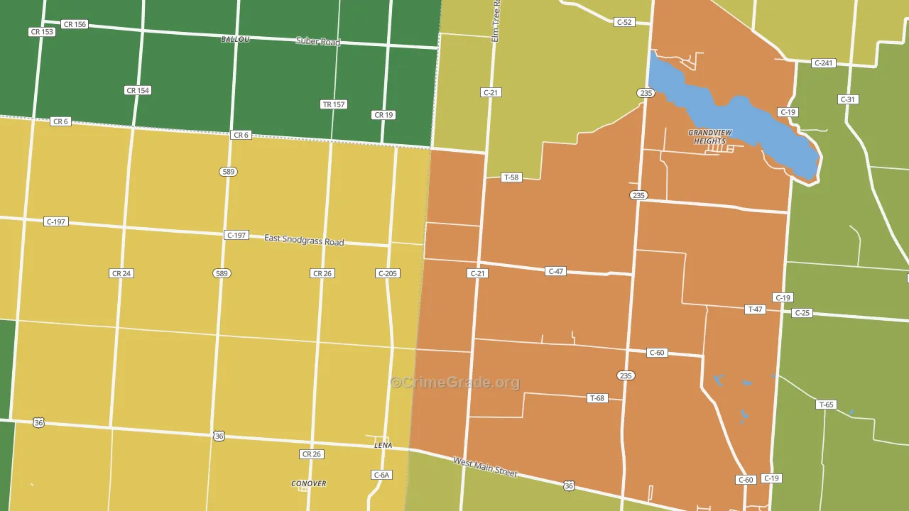 Conover, OH Map of Vandalism Rates