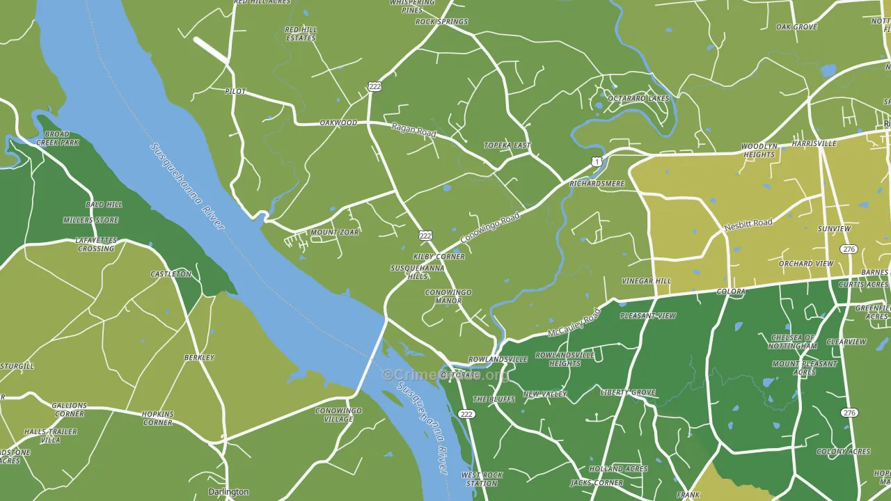 Conowingo, MD Map of Vandalism Rates