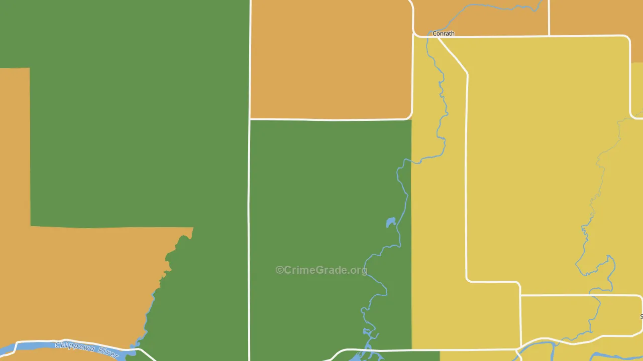 Conrath, WI Map of Vandalism Rates