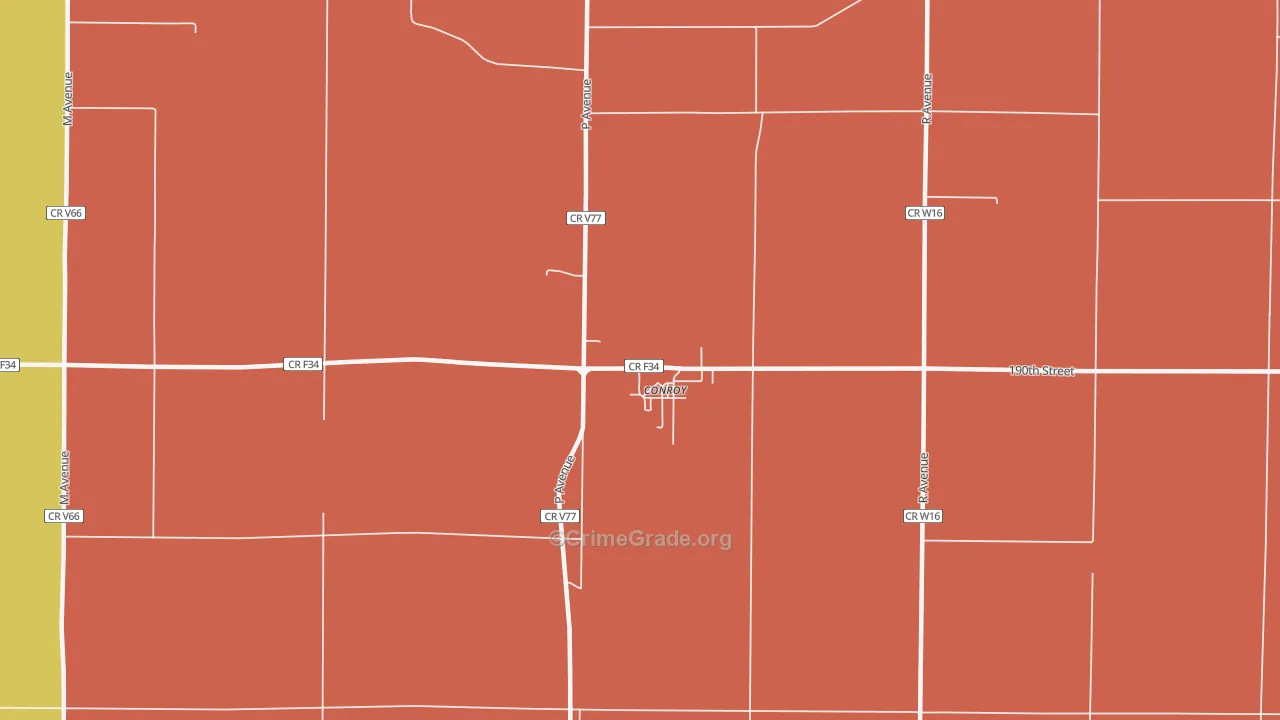 Conroy, IA Map of Vandalism Rates
