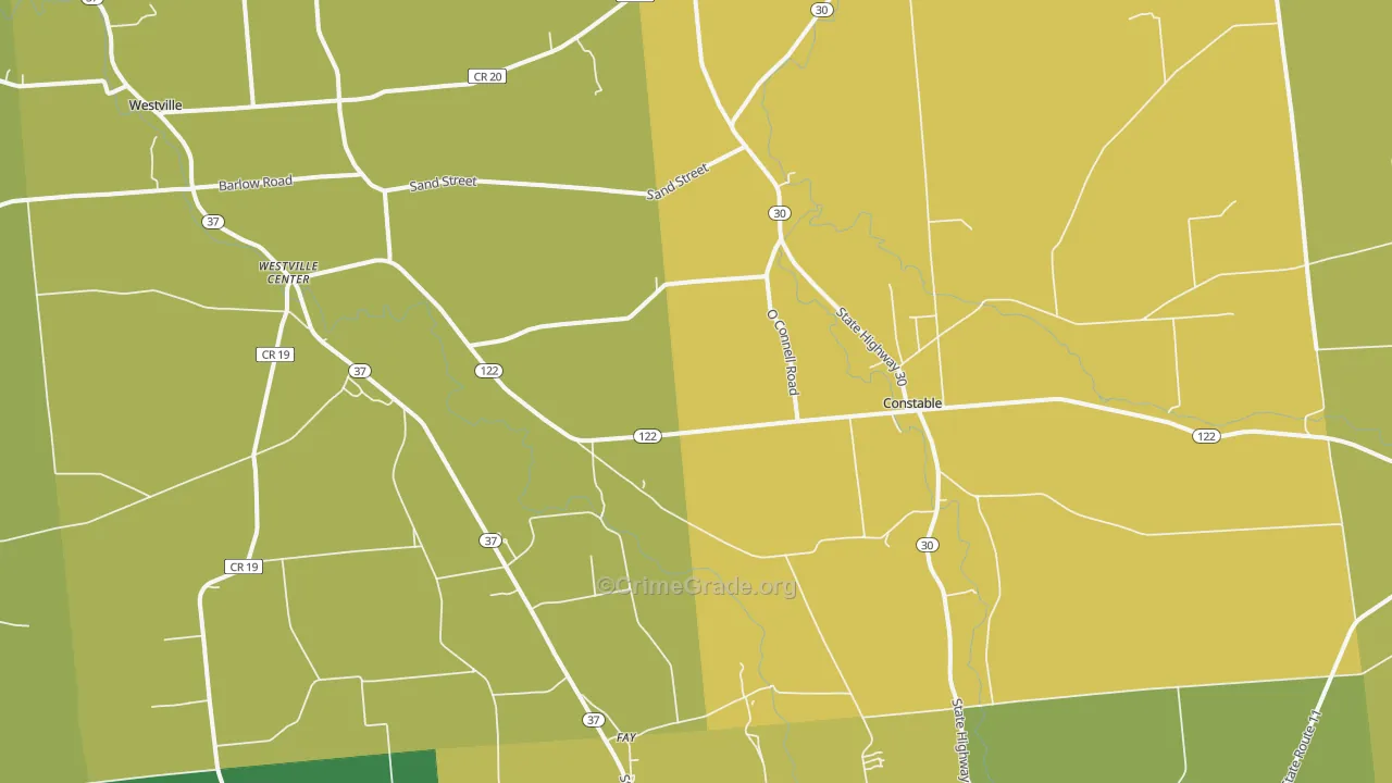 Constable, NY Map of Vandalism Rates