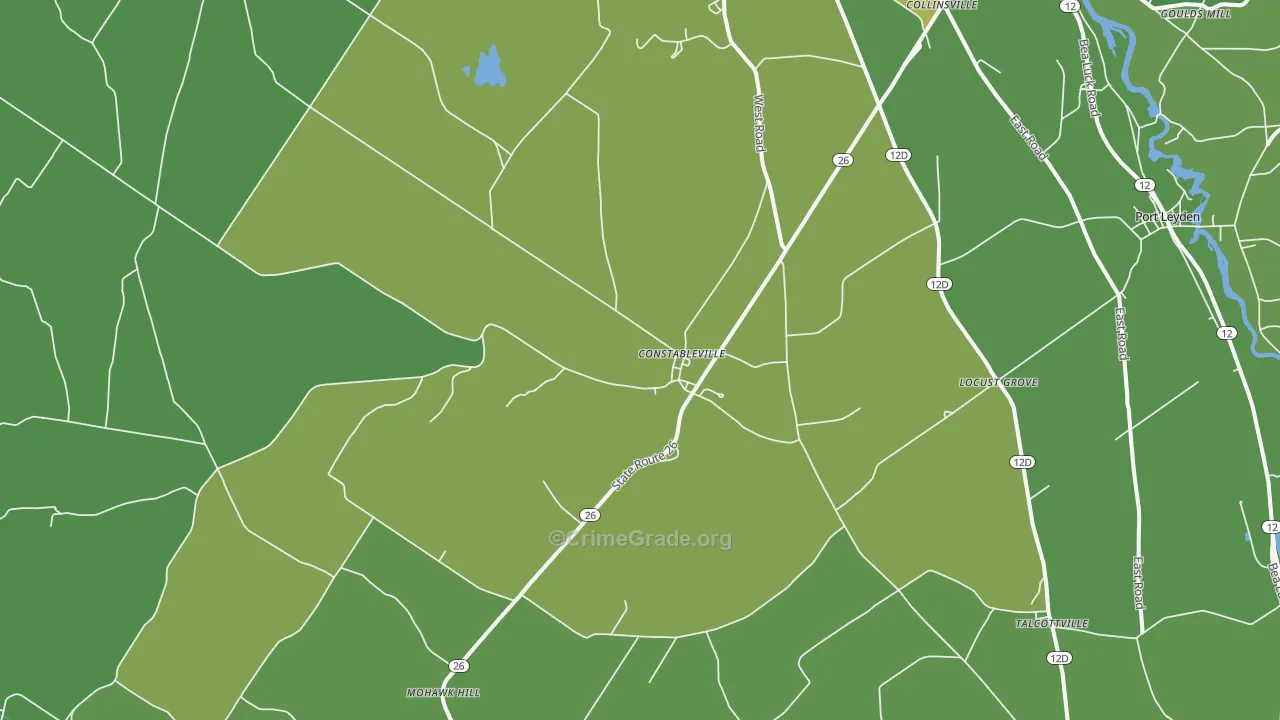 Constableville, NY Map of Vandalism Rates