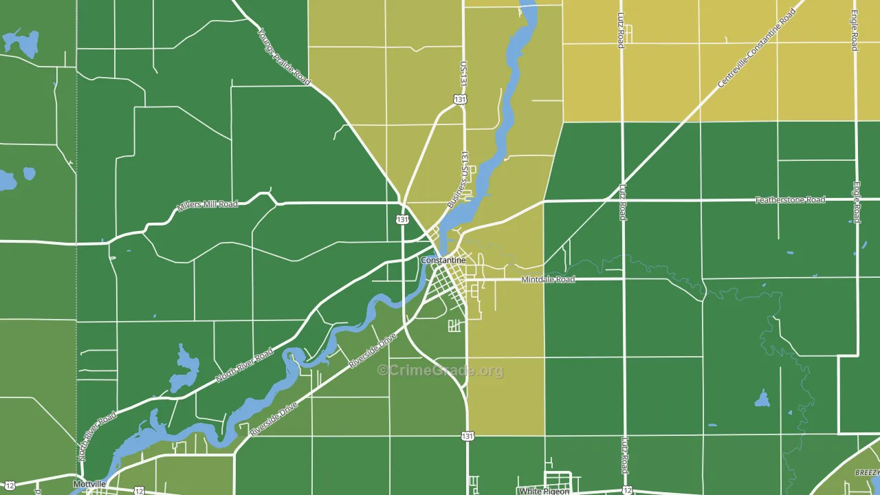 Constantine, MI Map of Vandalism Rates