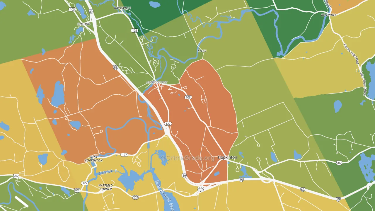 Contoocook, NH Map of Vandalism Rates