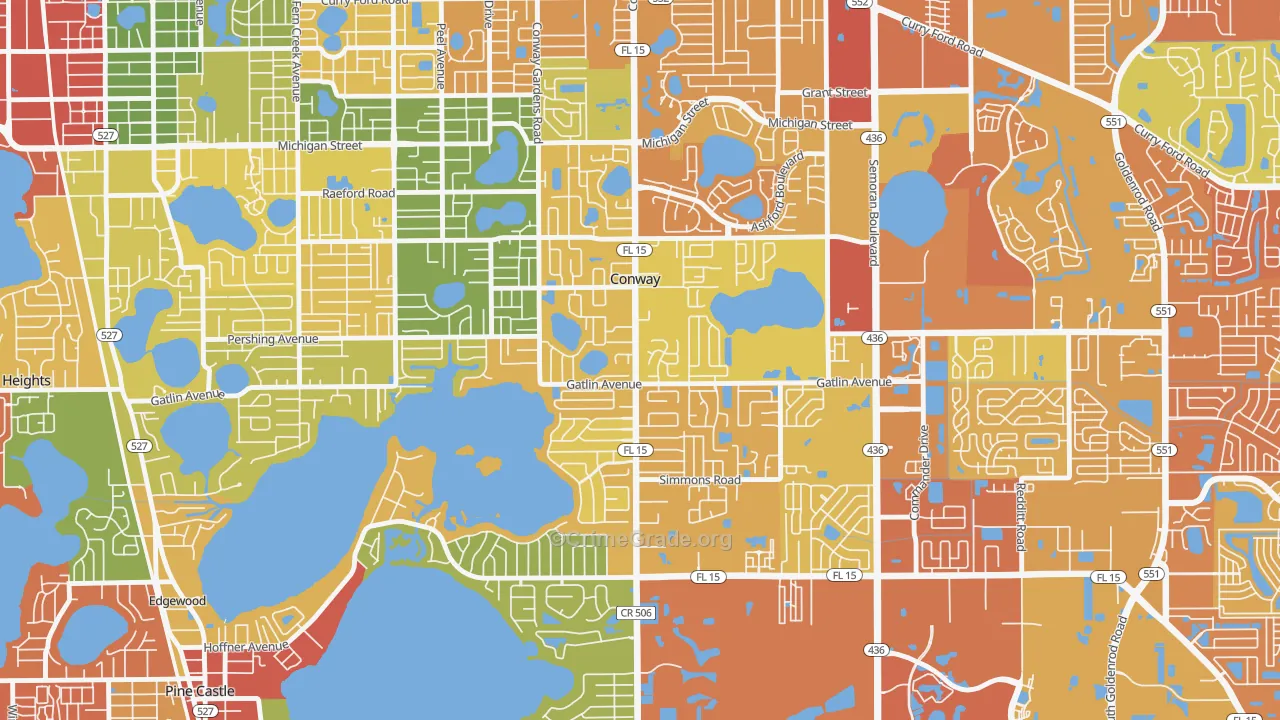 Conway, FL Map of Vandalism Rates