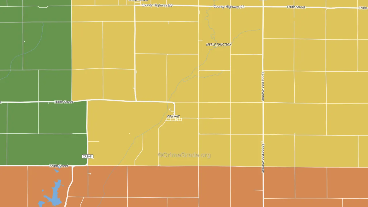 Conway, IA Map of Vandalism Rates