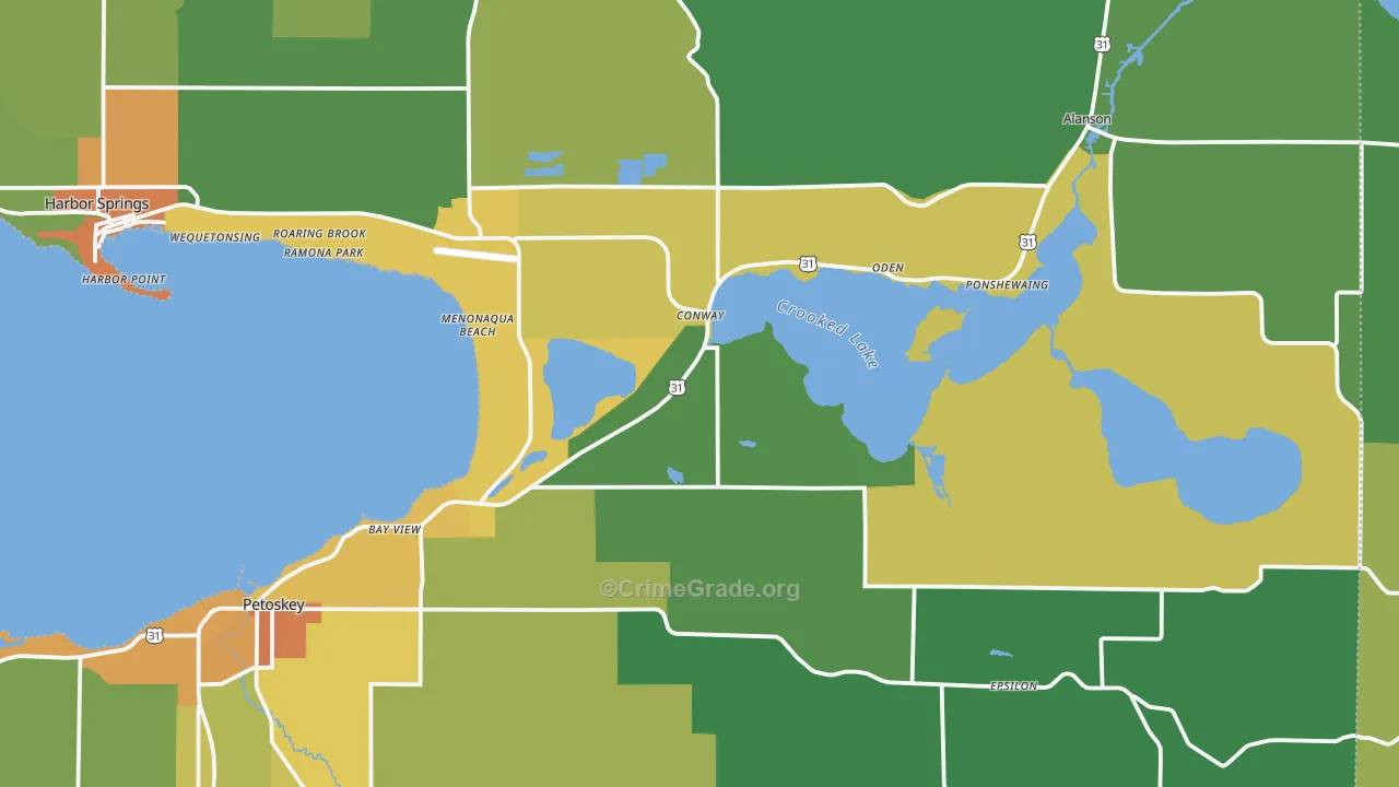 Conway, MI Map of Vandalism Rates
