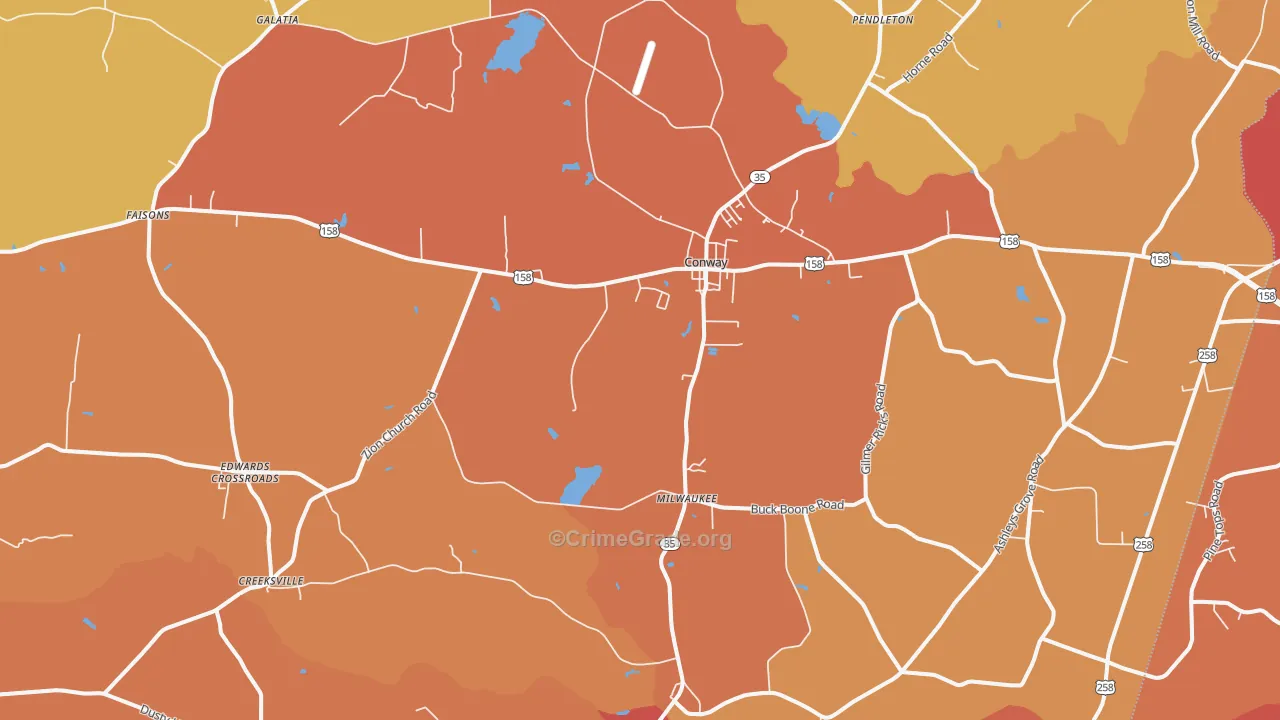Conway, NC Map of Vandalism Rates