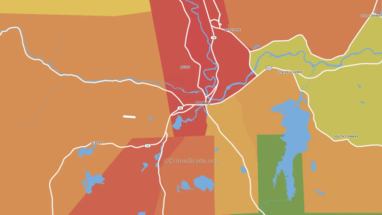 Conway, NH Map of Vandalism Rates