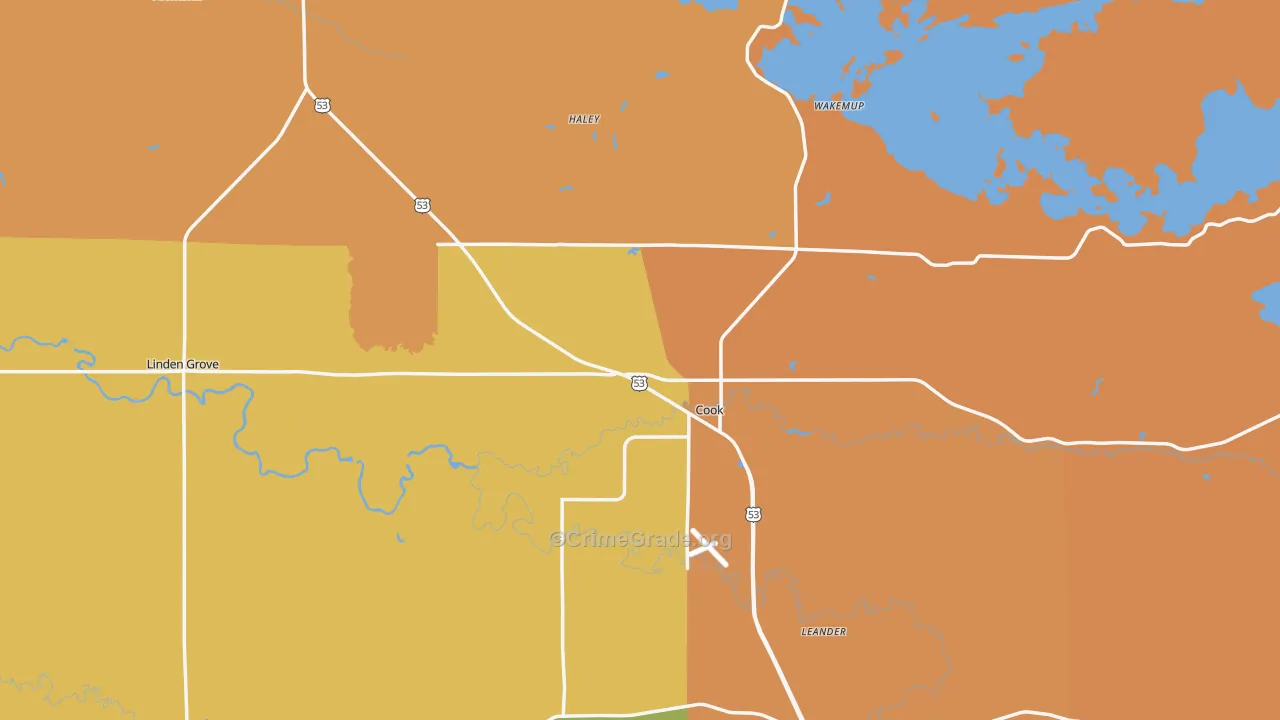 Cook, MN Map of Vandalism Rates