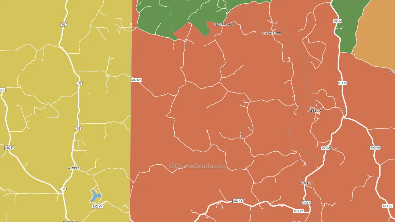 Cook Station, MO Map of Vandalism Rates