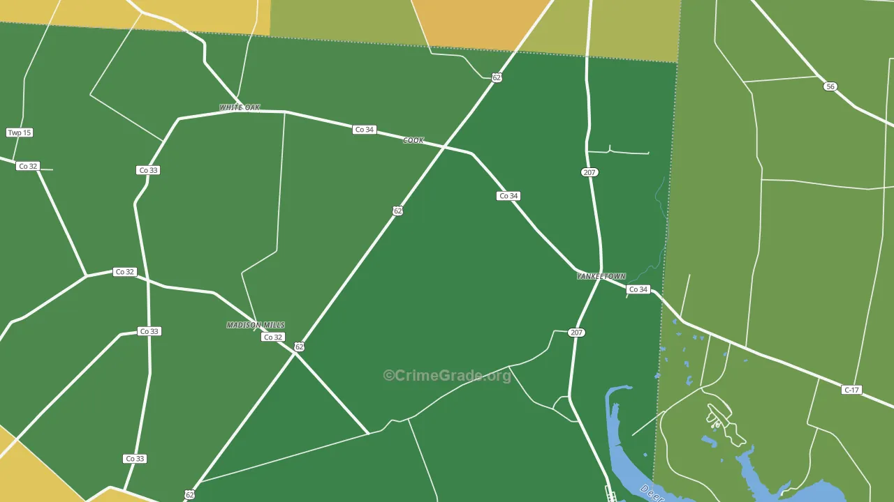 Cooks, OH Map of Vandalism Rates