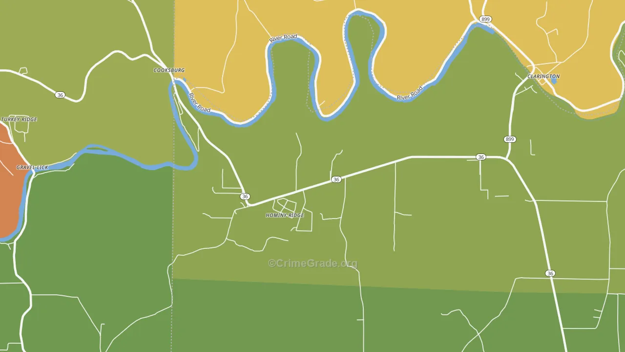 Cooksburg, PA Map of Vandalism Rates