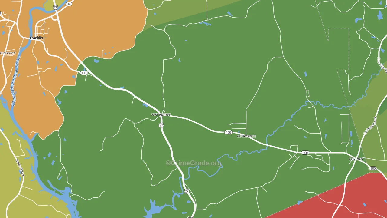 Cooksville, GA Map of Vandalism Rates