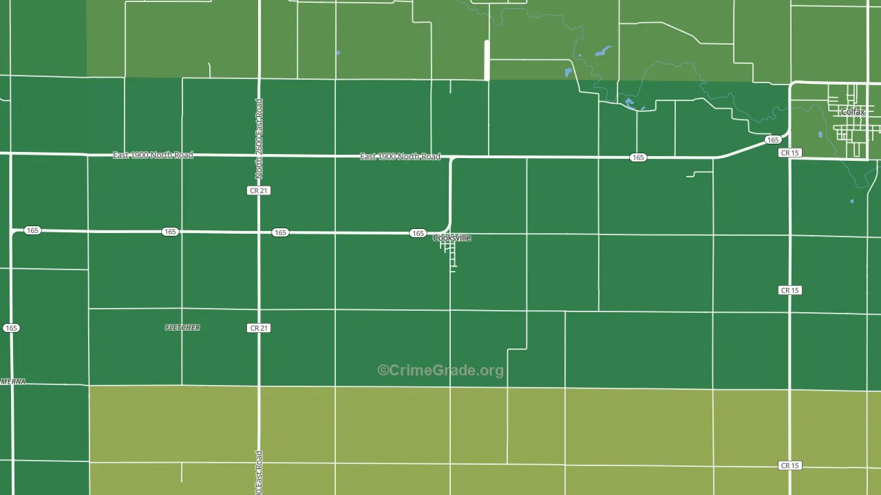 Cooksville, IL Map of Vandalism Rates