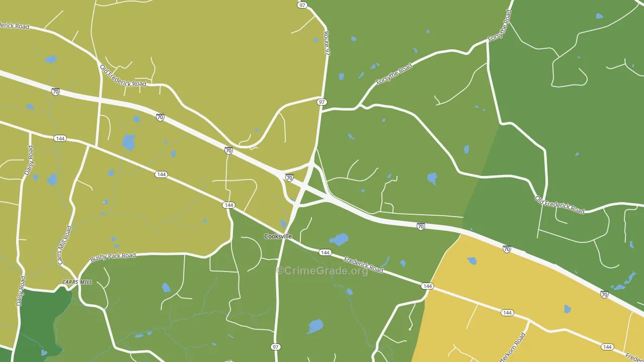 Cooksville, MD Map of Vandalism Rates