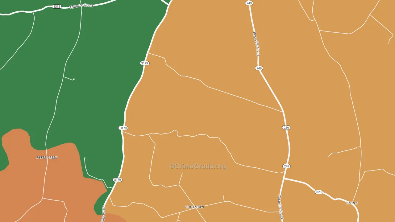 Cooktown, KY Map of Vandalism Rates