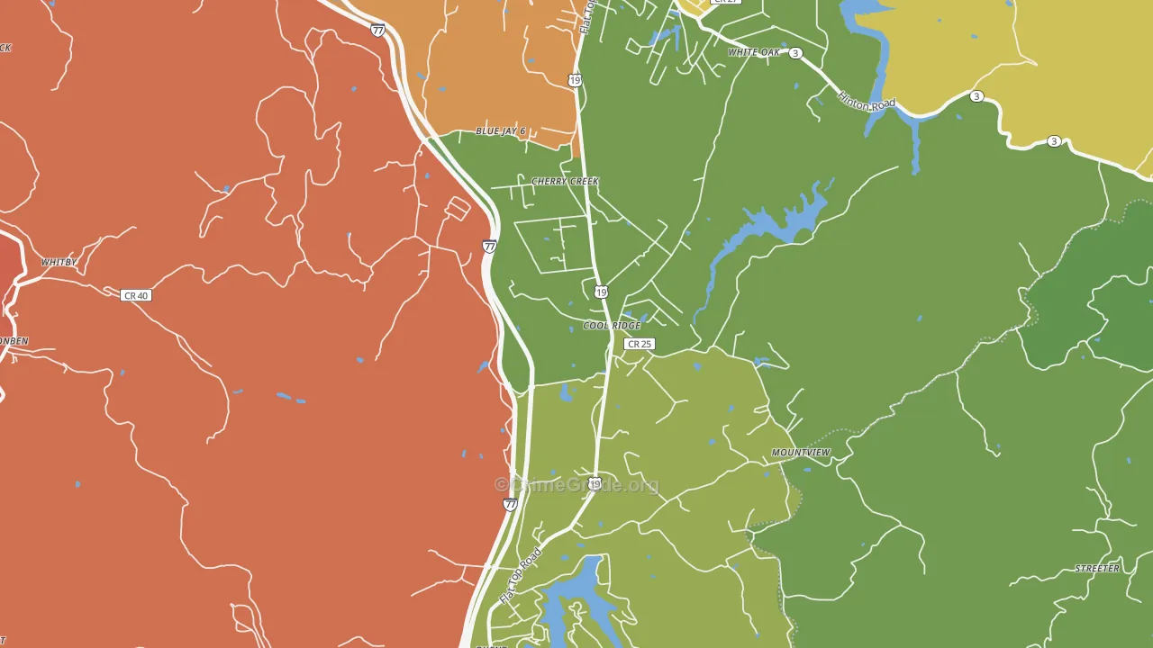 Cool Ridge, WV Map of Vandalism Rates