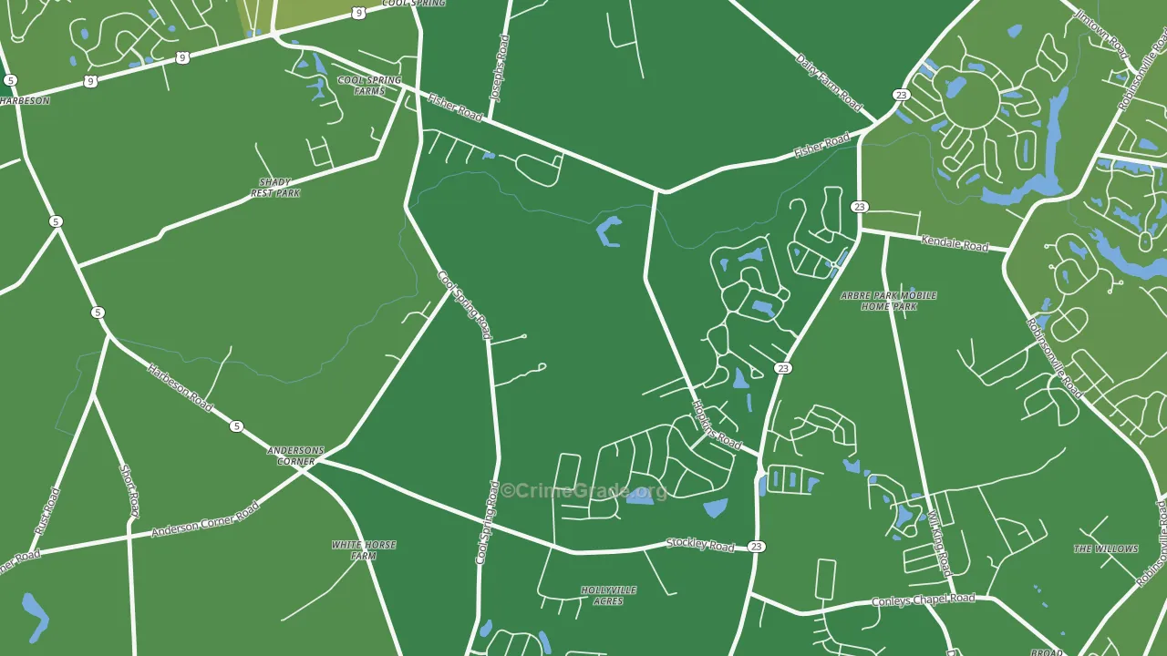 Cool Spring, DE Map of Vandalism Rates