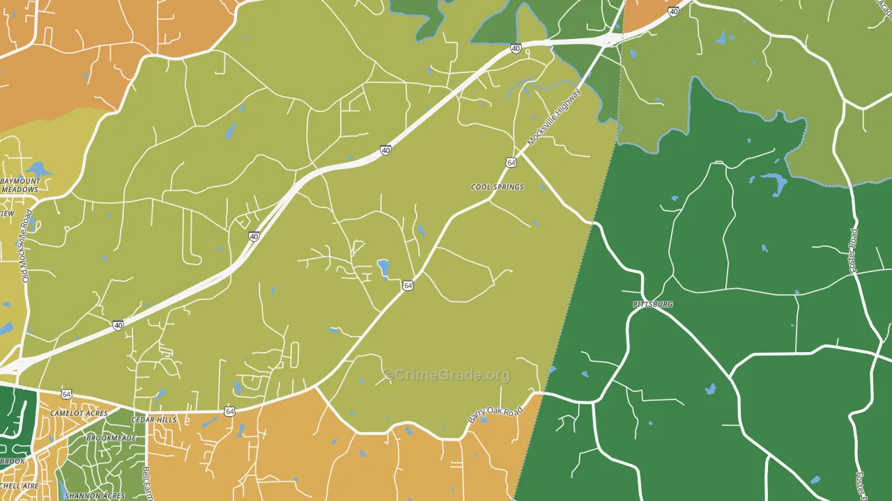 Cool Springs, NC Map of Vandalism Rates
