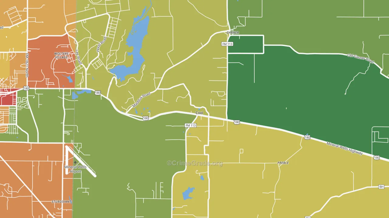 Cool, TX Map of Vandalism Rates