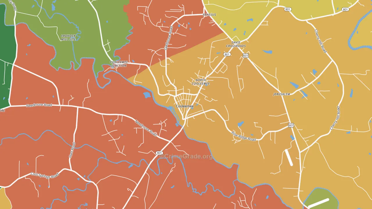 Cooleemee, NC Map of Vandalism Rates