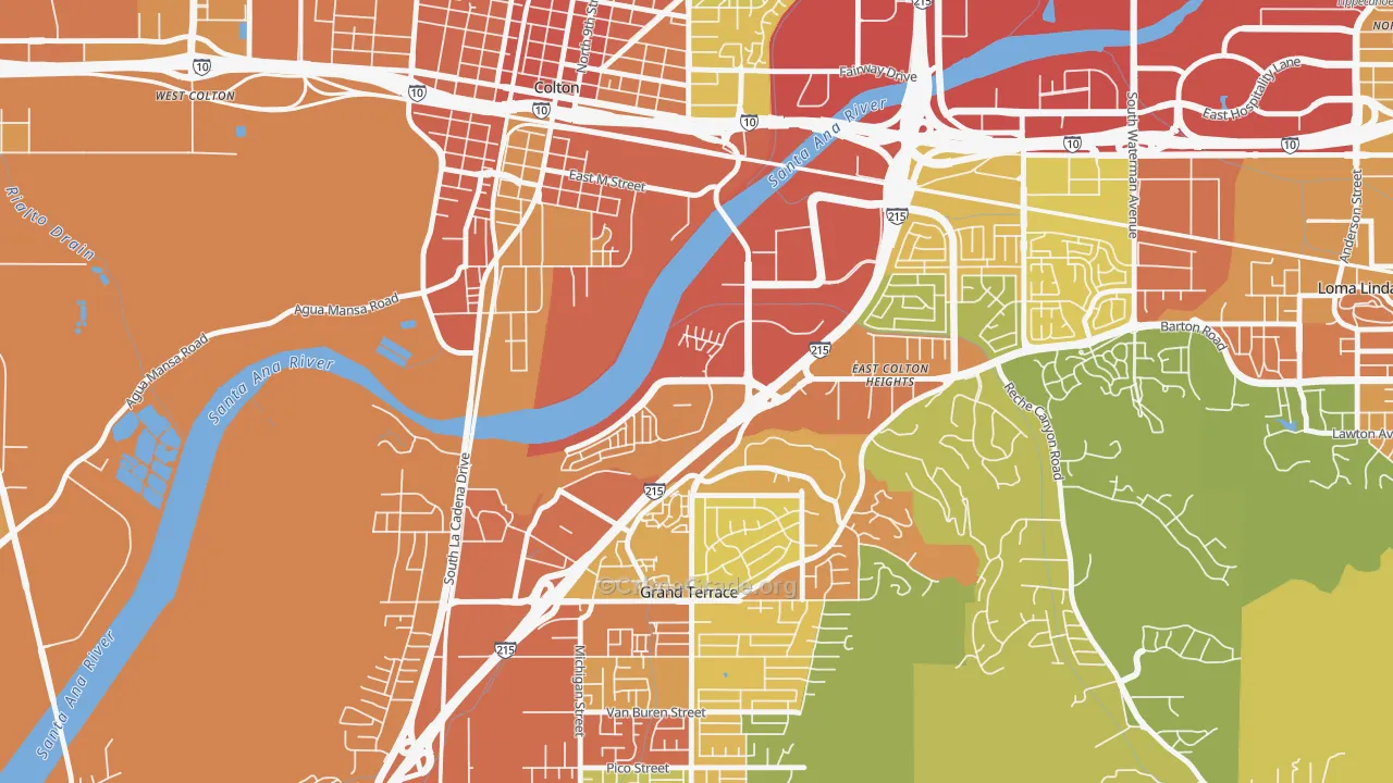 Cooley Ranch, Colton, CA Map of Vandalism Rates