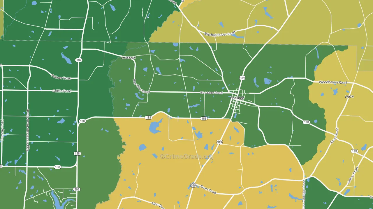 Coolidge, GA Map of Vandalism Rates