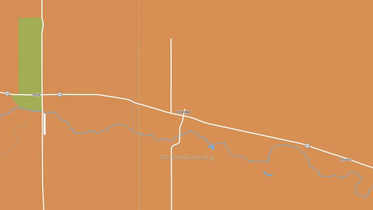 Coolidge, KS Map of Vandalism Rates