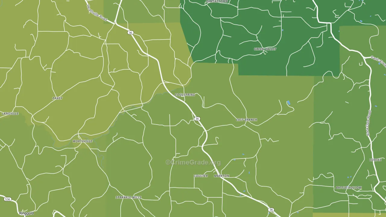 Coolspring, PA Map of Vandalism Rates