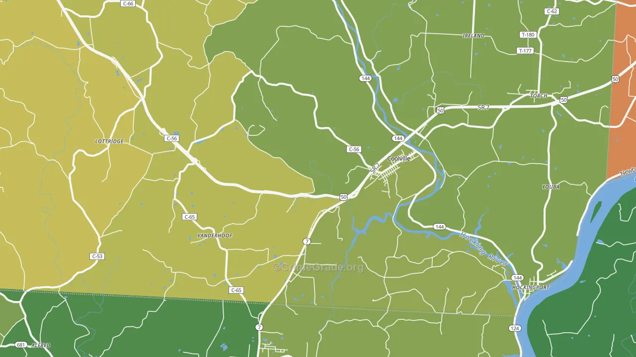 Coolville, OH Map of Vandalism Rates