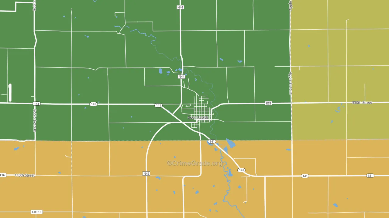 Coon Rapids, IA Map of Vandalism Rates