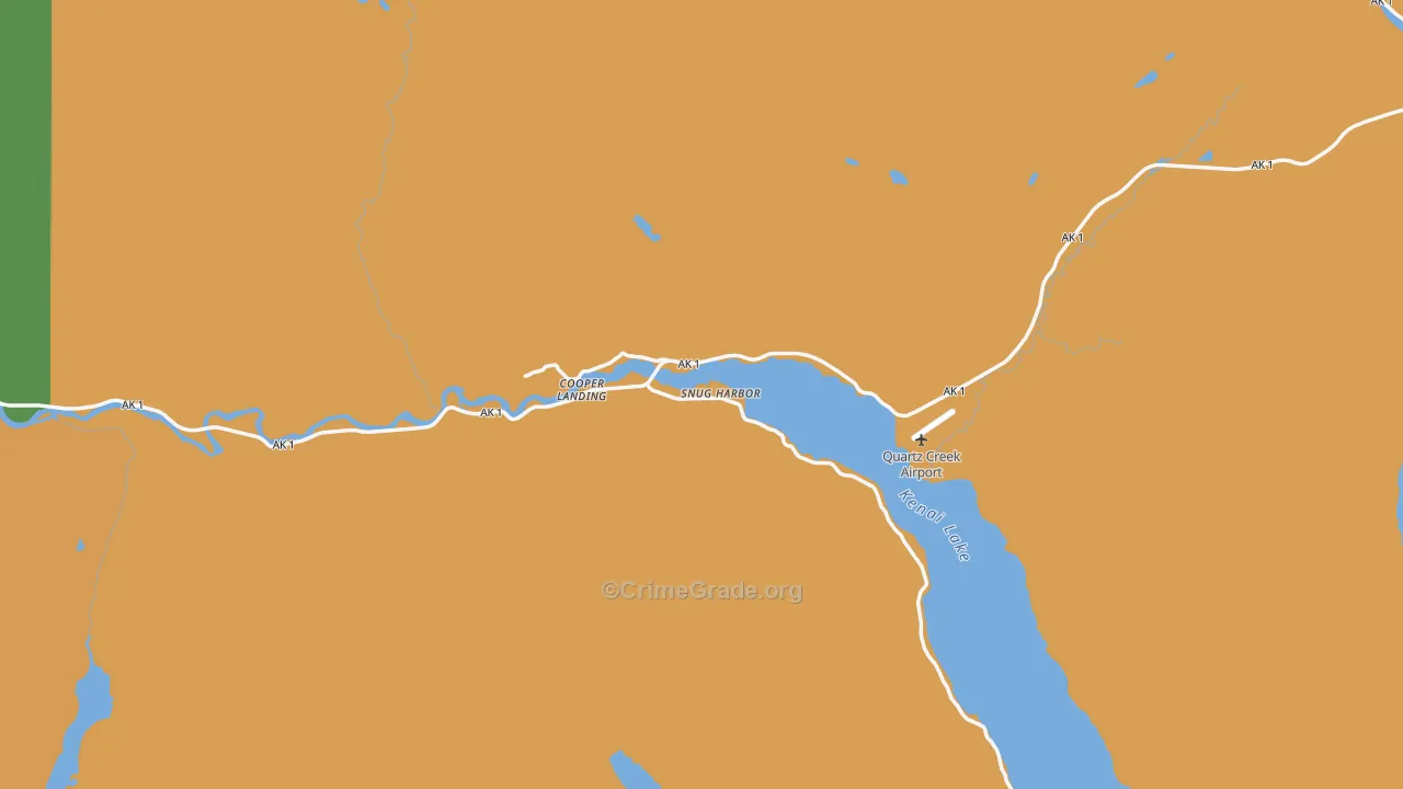 Cooper Landing, AK Map of Vandalism Rates