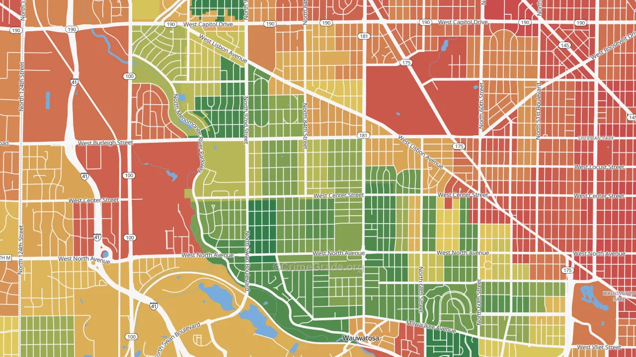 Cooper Park, Milwaukee, WI Map of Vandalism Rates