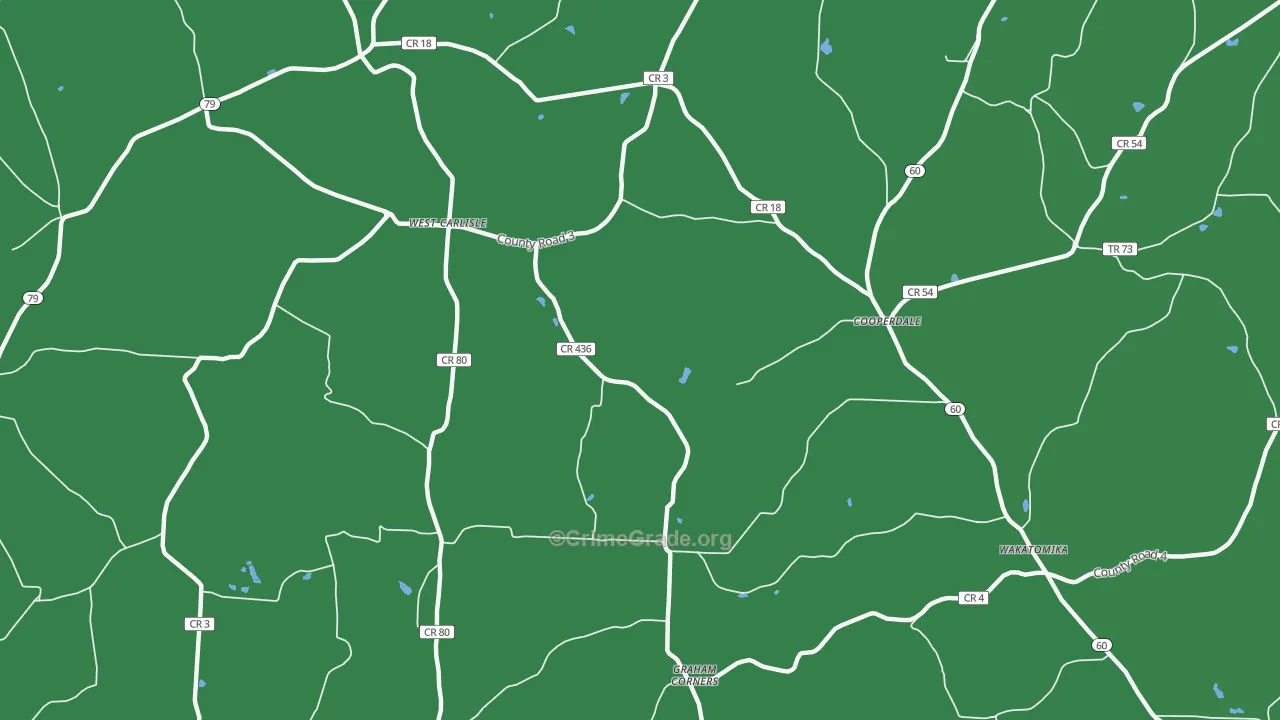 Cooperdale, OH Map of Vandalism Rates