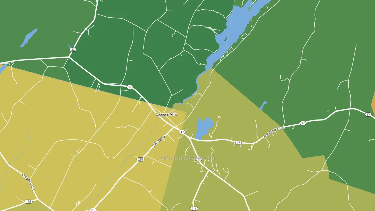 Coopers Mills, ME Map of Vandalism Rates