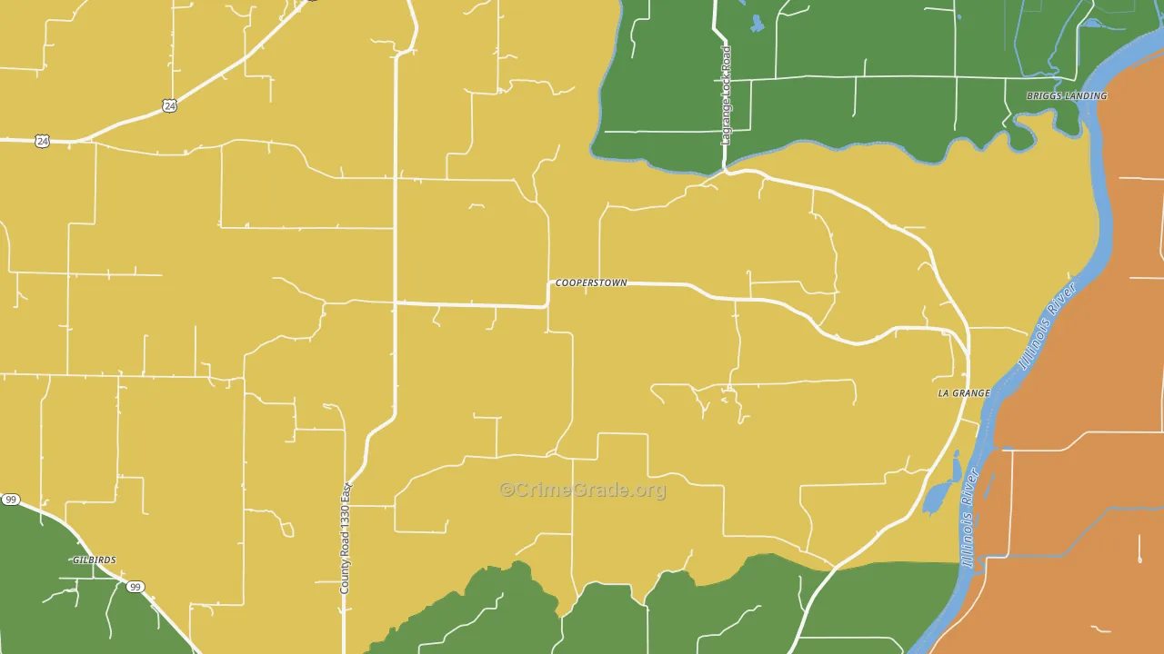 Cooperstown, IL Map of Vandalism Rates