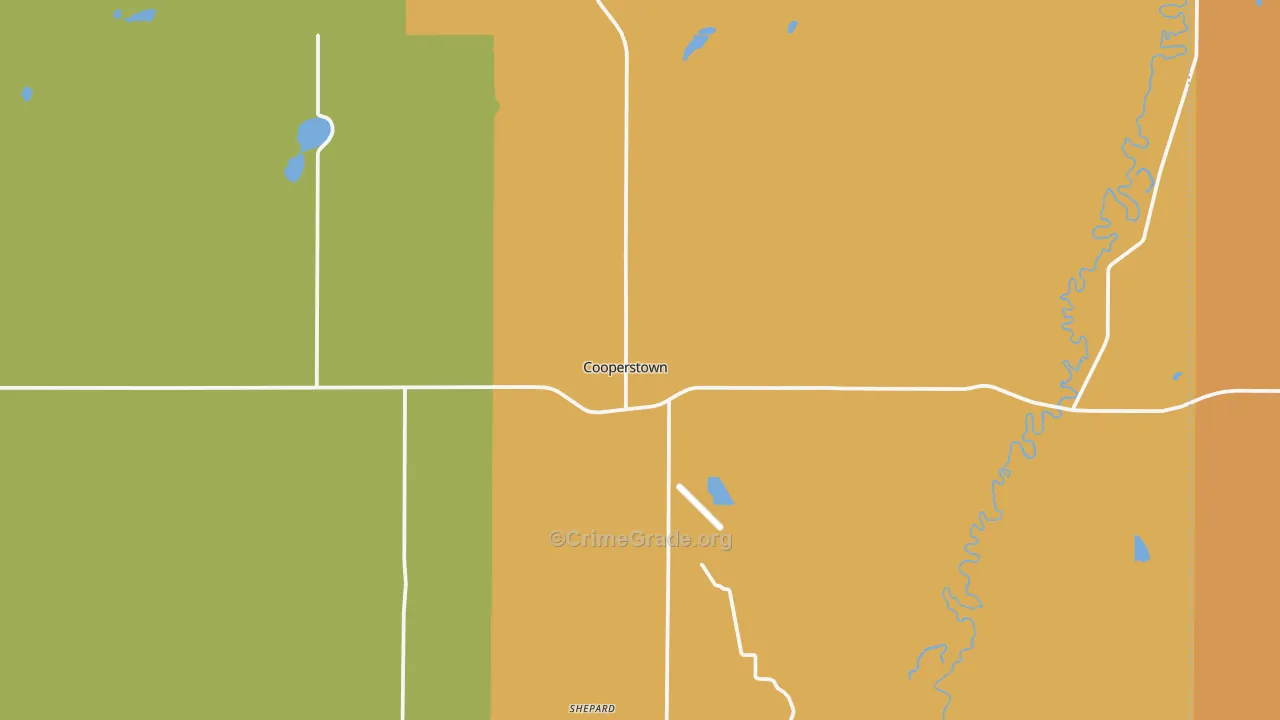 Cooperstown, ND Map of Vandalism Rates