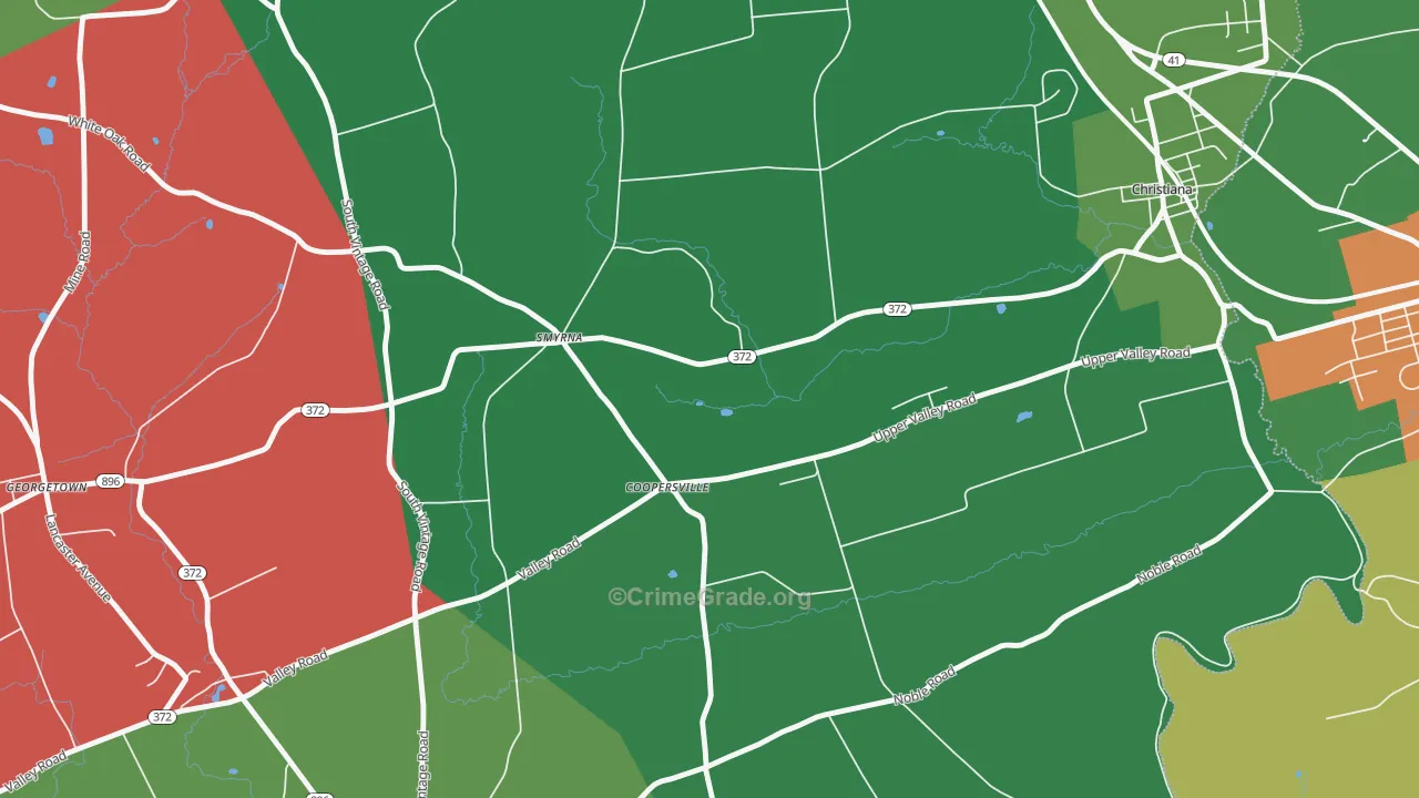 Coopersville, PA Map of Vandalism Rates