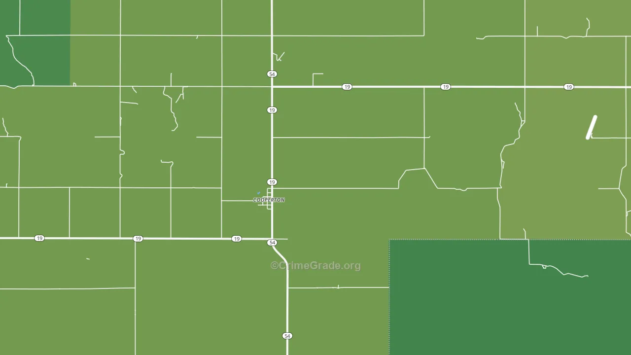 Cooperton, OK Map of Vandalism Rates
