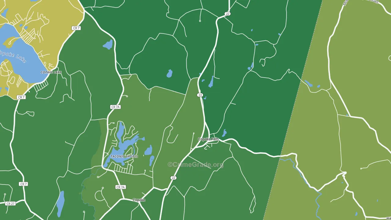 Copake Falls, NY Map of Vandalism Rates