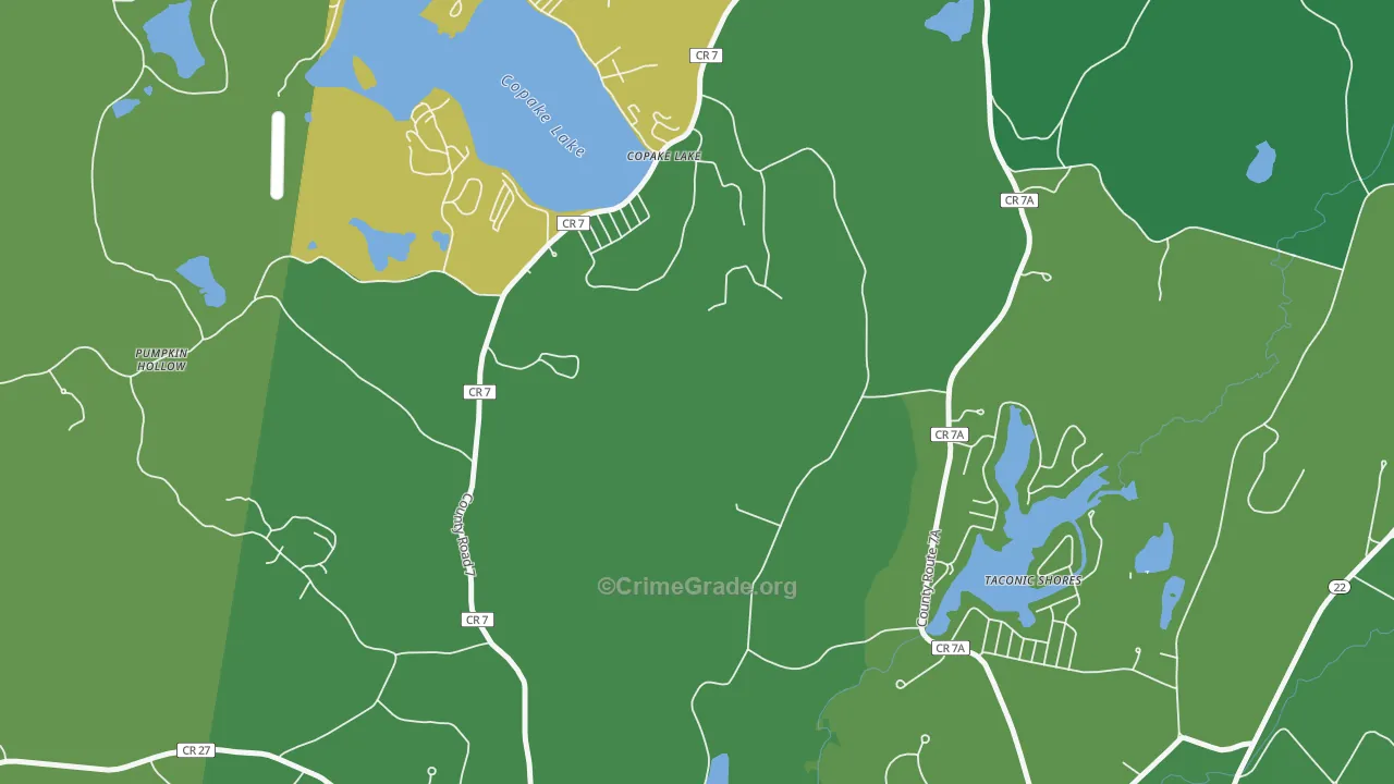 Copake Lake, NY Map of Vandalism Rates