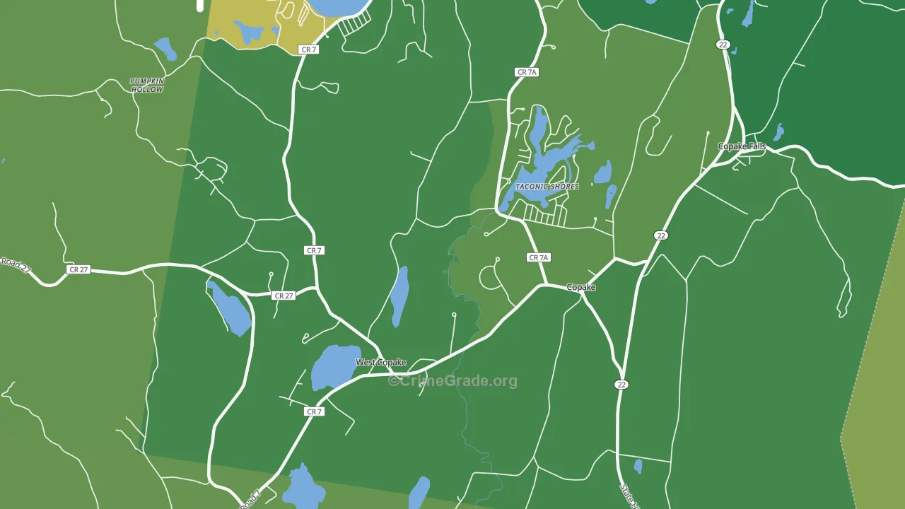 Copake, NY Map of Vandalism Rates