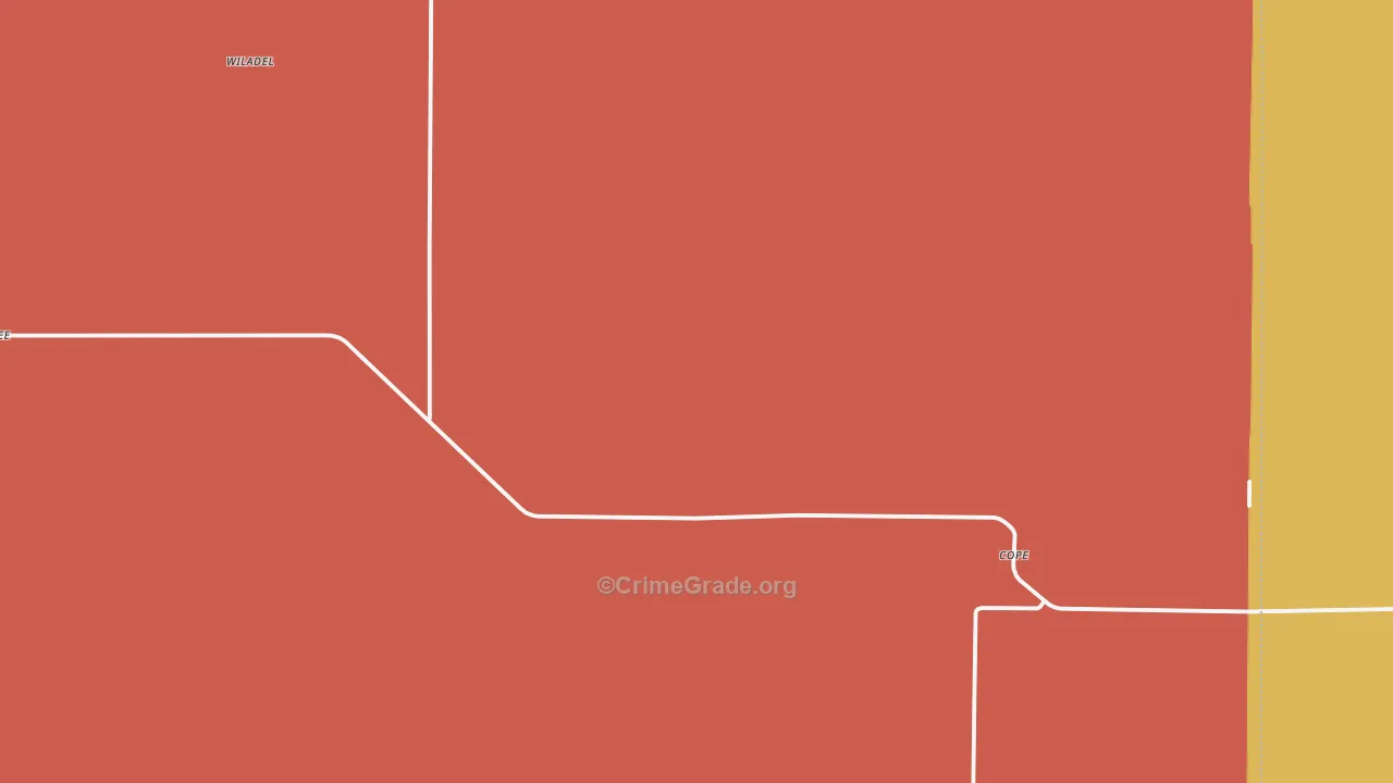 Cope, CO Map of Vandalism Rates