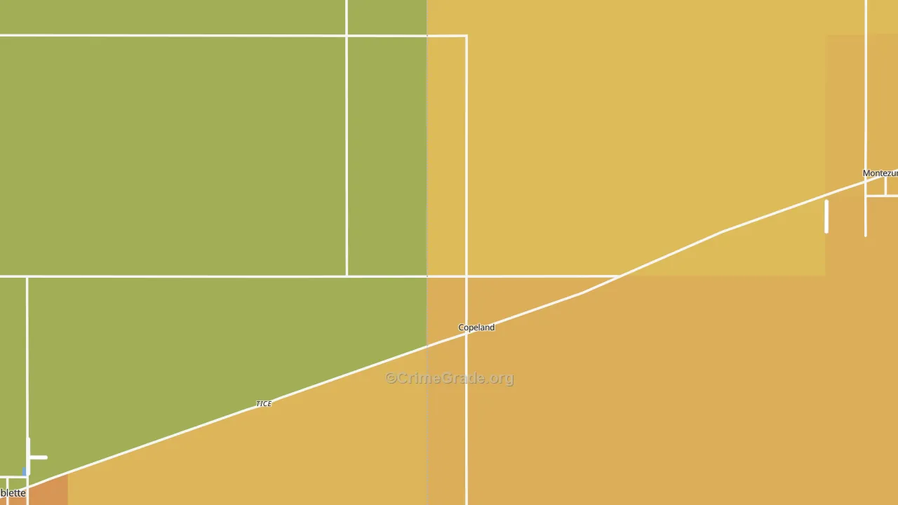 Copeland, KS Map of Vandalism Rates