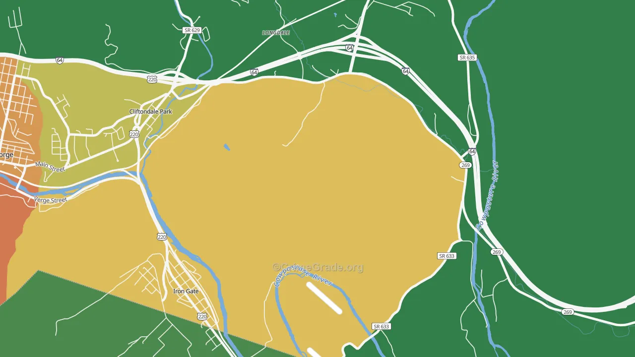 Copeland, VA Map of Vandalism Rates