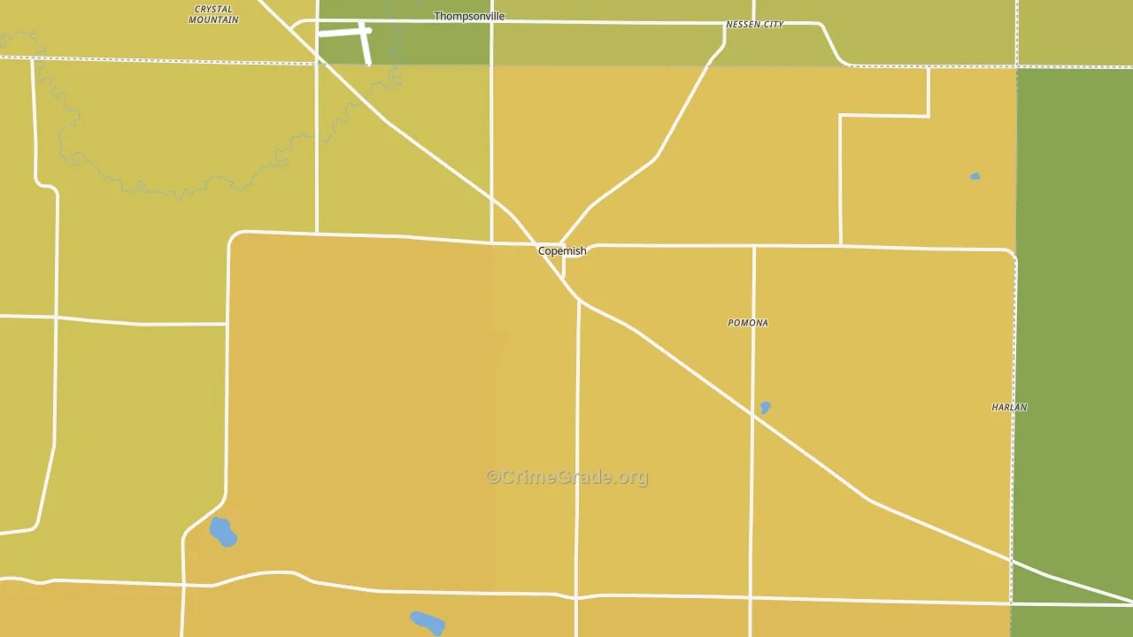 Copemish, MI Map of Vandalism Rates