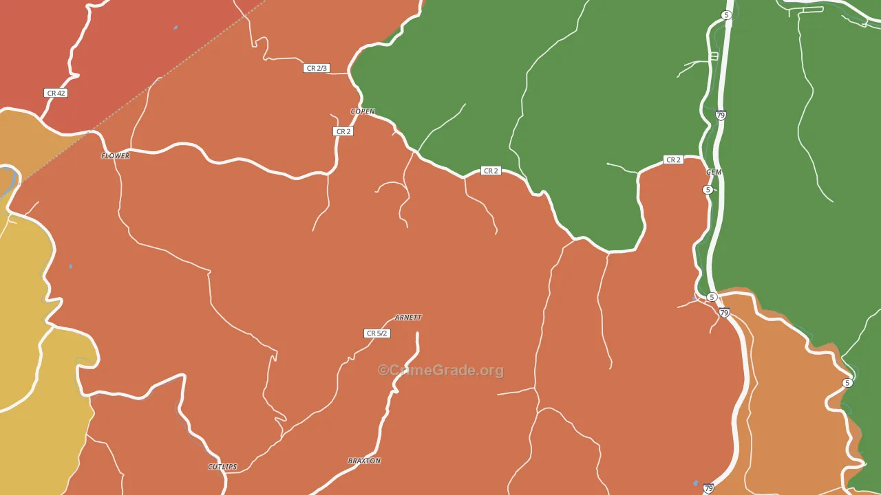 Copen, WV Map of Vandalism Rates