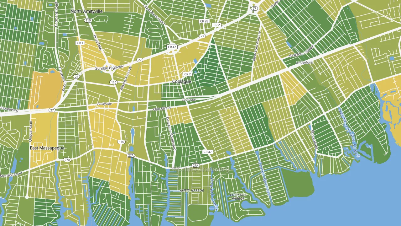 Copiague, NY Map of Vandalism Rates
